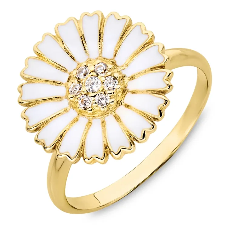 Marguerite Zirkon Ring aus vergoldetem Sterlingsilber - Marie