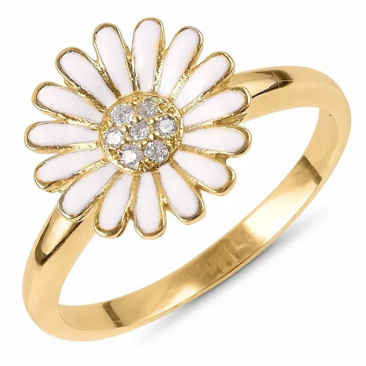 11 mm Marguerite Ring aus vergoldetem Sterlingsilber - Matilda