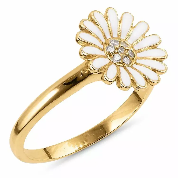 11 mm Marguerite Ring aus vergoldetem Sterlingsilber - Matilda