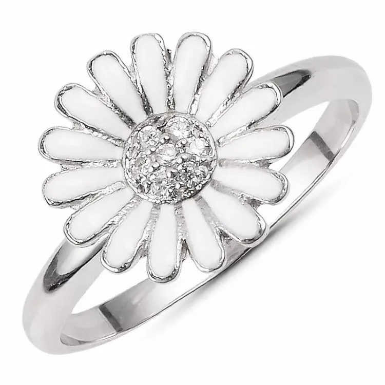 11 mm Marguerite Zirkon Ring aus Silber - Matilda