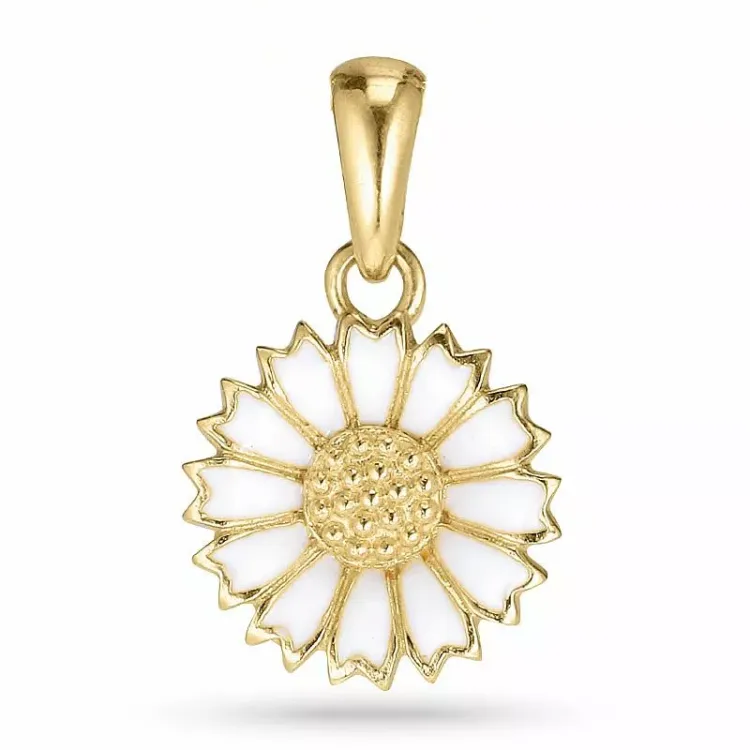 11 mm Marguerite Anhänger aus vergoldetem Sterlingsilber - Marie