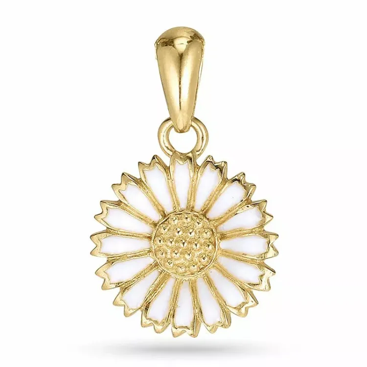 12 mm Marguerite Anhänger aus vergoldetem Sterlingsilber - Marie