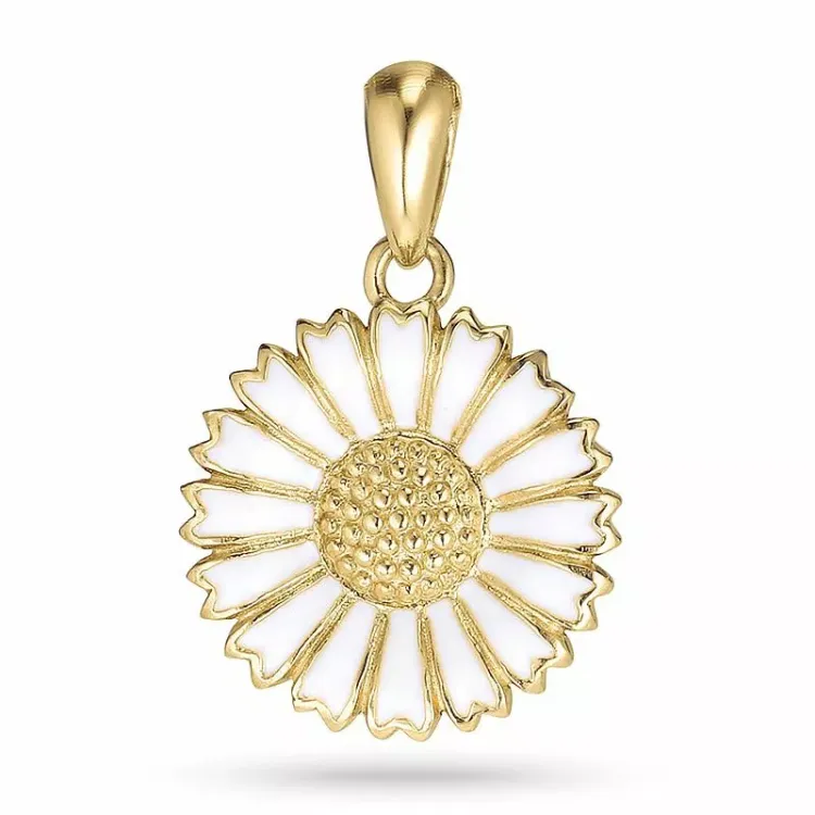 15 mm Marguerite Anhänger aus vergoldetem Sterlingsilber - Marie