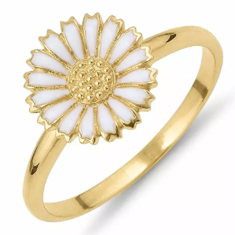 12 mm Marguerite Ring aus vergoldetem Sterlingsilber - Marie