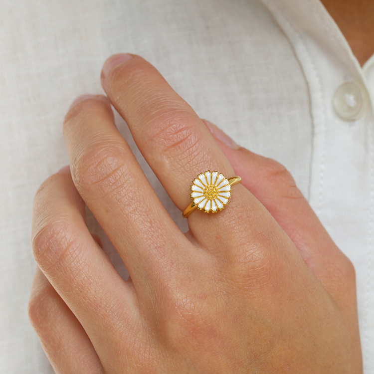 12 mm Marguerite Ring aus vergoldetem Sterlingsilber - Marie