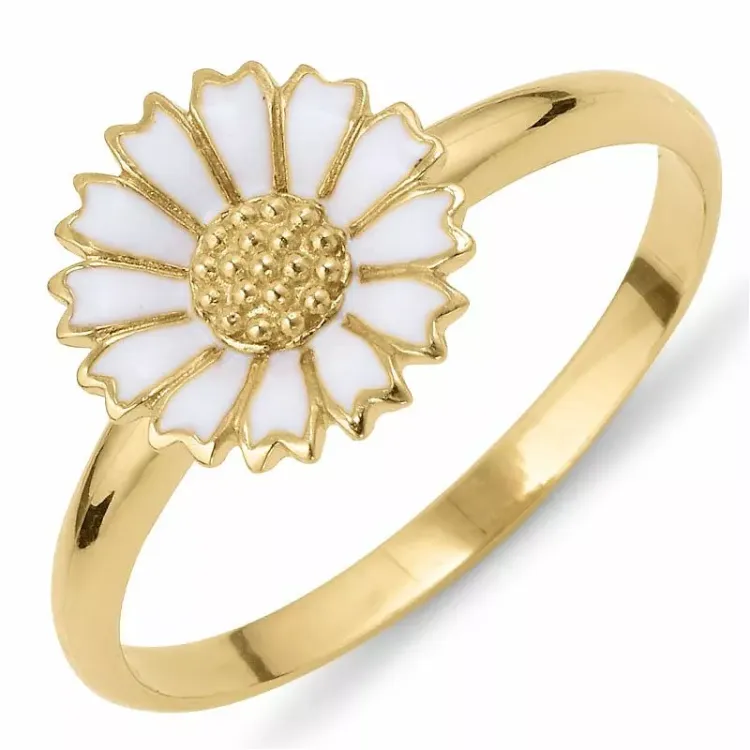 11 mm Marguerite Ring aus vergoldetem Sterlingsilber - Marie