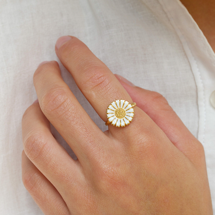 15 mm Marguerite Ring aus vergoldetem Sterlingsilber - Marie