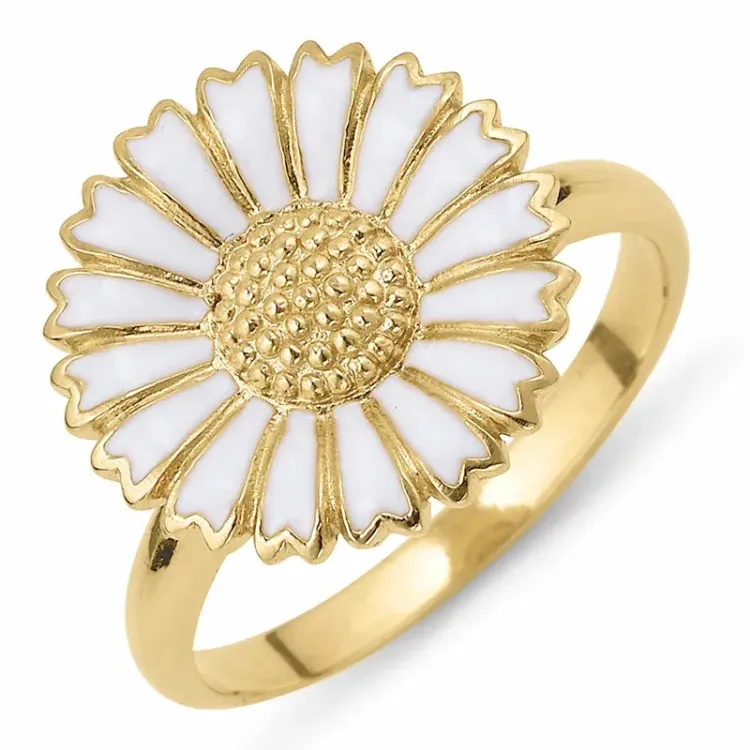 15 mm Marguerite Ring aus vergoldetem Sterlingsilber - Marie