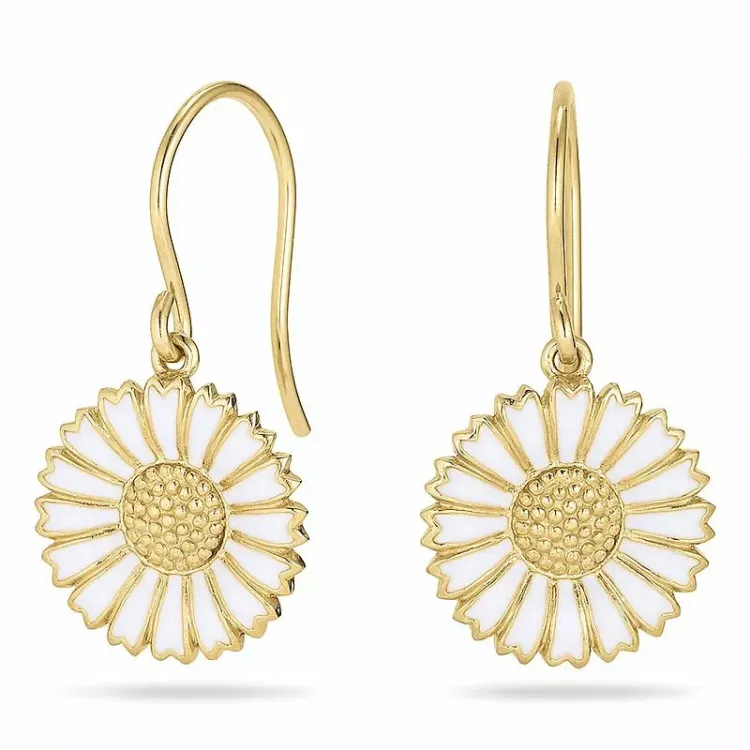 15 mm Marguerite Ohrringe in vergoldetem Sterlingsilber - Marie