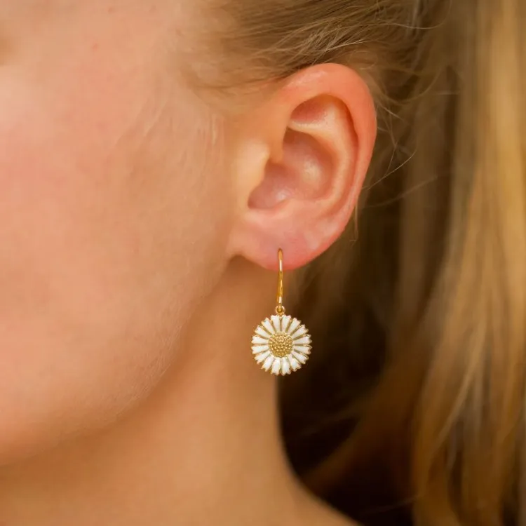 15 mm Marguerite Ohrringe in vergoldetem Sterlingsilber - Marie