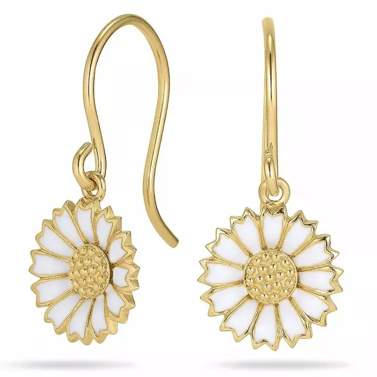 11 - 12 MM Marguerite Ohrringe in vergoldetem Sterlingsilber - Marie