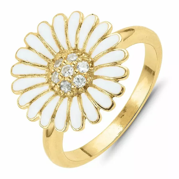 14 mm Marguerite Ring aus vergoldetem Sterlingsilber - Matilda