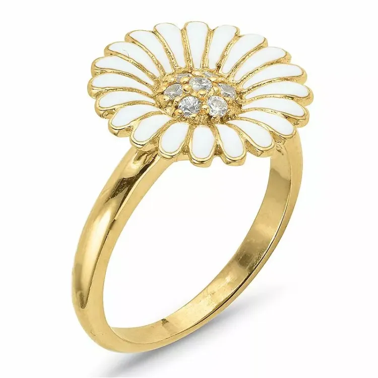 14 mm Marguerite Ring aus vergoldetem Sterlingsilber - Matilda