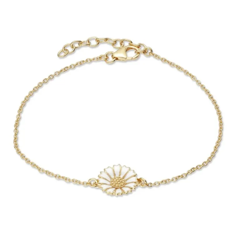11 mm Marguerite Ankerarmband aus vergoldetem Sterlingsilber und Marguerite Anhänger aus vergoldetem Sterlingsilber - Marie