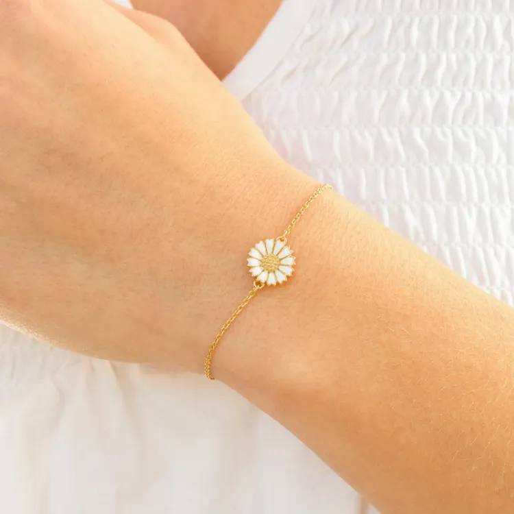 11 mm Marguerite Ankerarmband aus vergoldetem Sterlingsilber und Marguerite Anhänger aus vergoldetem Sterlingsilber - Marie