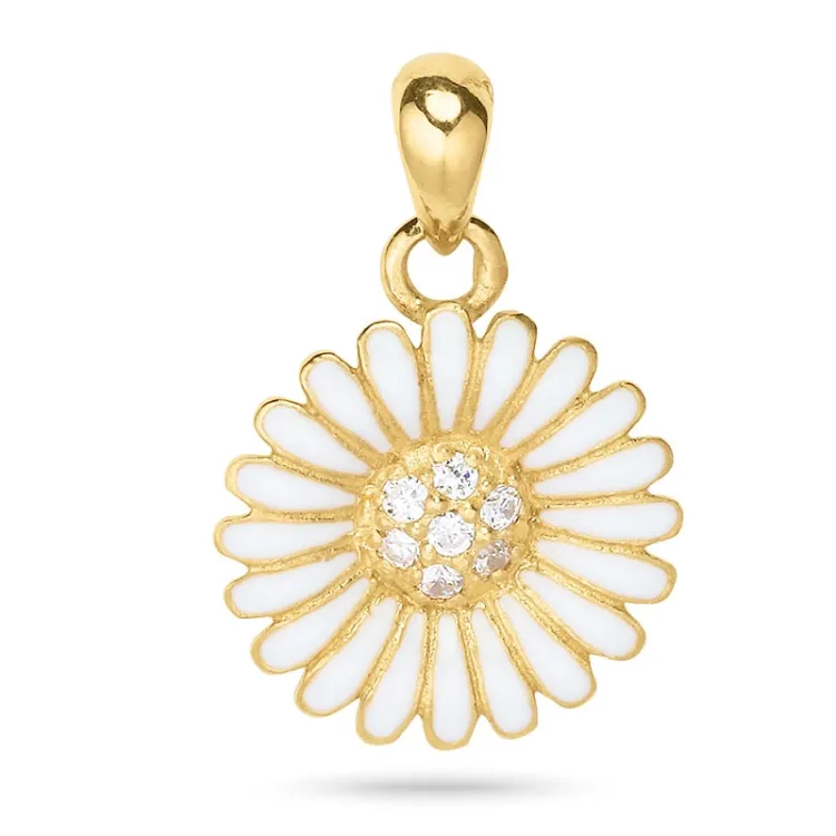14 mm Marguerite Anhänger aus vergoldetem Sterlingsilber - Matilda