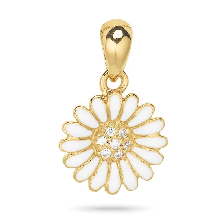 11 mm Marguerite Anhänger aus vergoldetem Sterlingsilber - Matilda