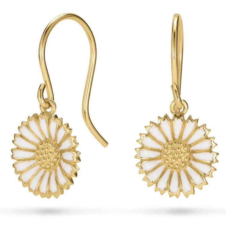 12 mm Marguerite Ohrringe in vergoldetem Silber - Marie
