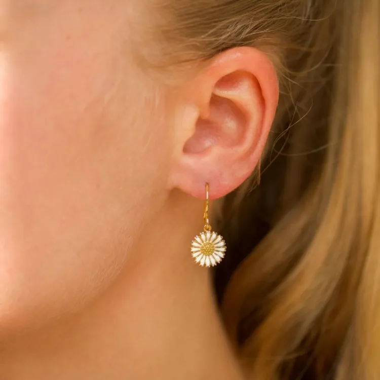 12 mm Marguerite Ohrringe in vergoldetem Silber - Marie