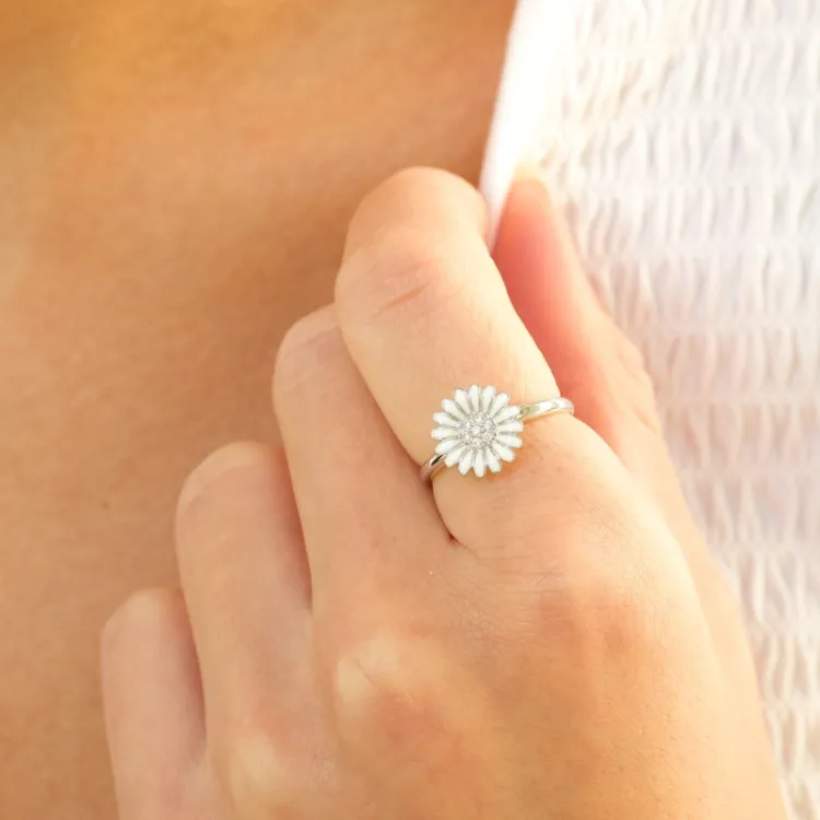 11 mm Marguerite Zirkon Ring aus Silber - Matilda