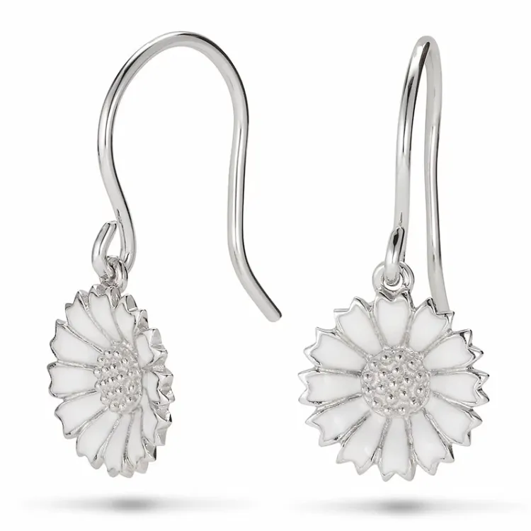 12 mm Marguerite Ohrringe in rhodiniertem Silber - Marie