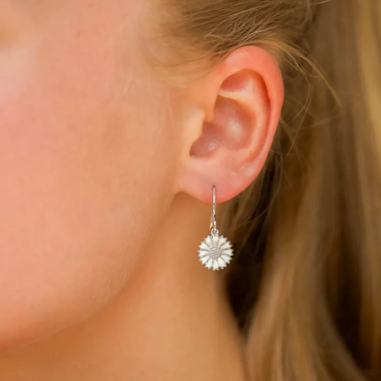 12 mm Marguerite Ohrringe in rhodiniertem Silber - Marie