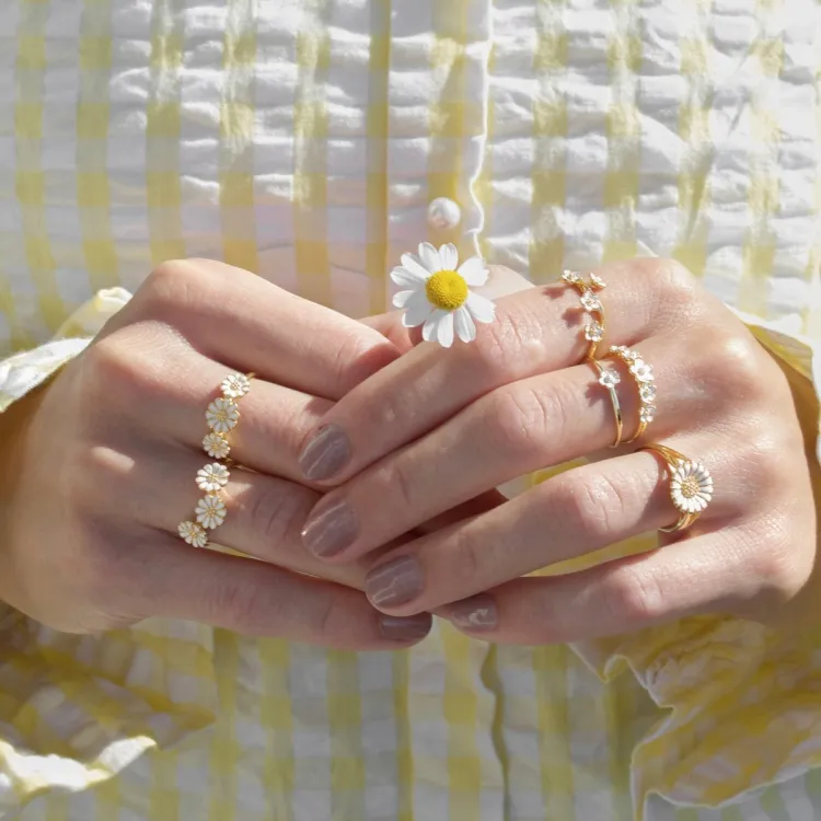 7 mm Marguerite Ring aus vergoldetem Sterlingsilber - Maggie