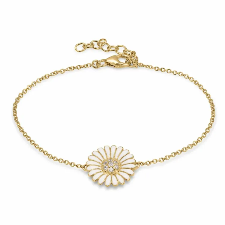 14 mm Marguerite Zirkon Armband aus vergoldetem Sterlingsilber - Matilda