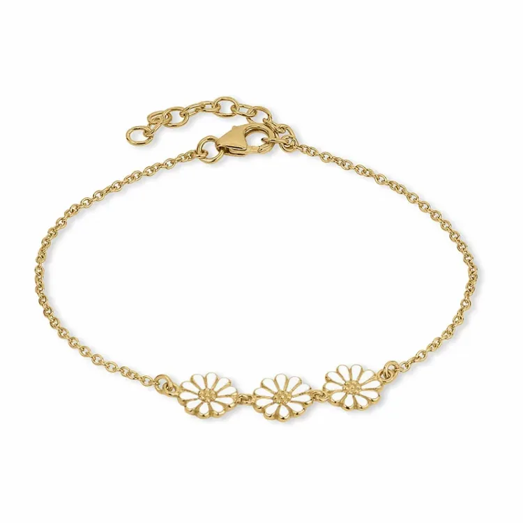 Marguerite weißem Armband aus vergoldetem Sterlingsilber - Maggie