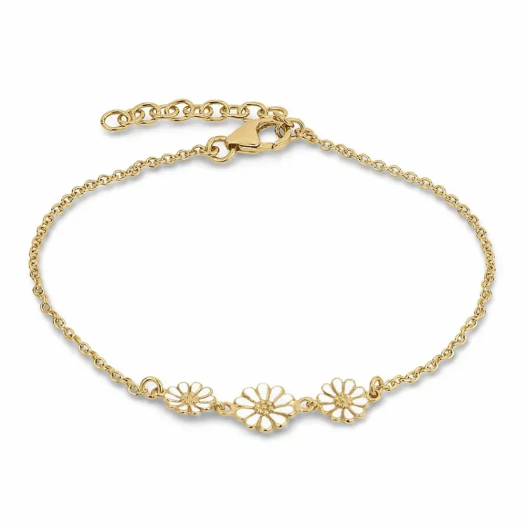 1 x 7 mm und 2 x 6 mm Marguerite Armband aus vergoldetem Sterlingsilber - Maggie