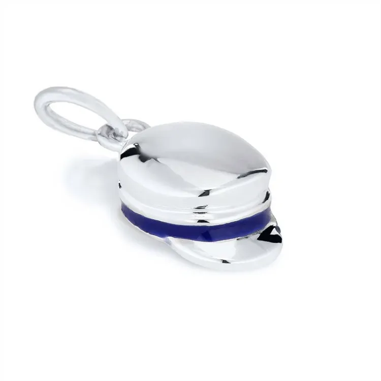 blauem Studentenmütze Charm Anhänger aus Silber 