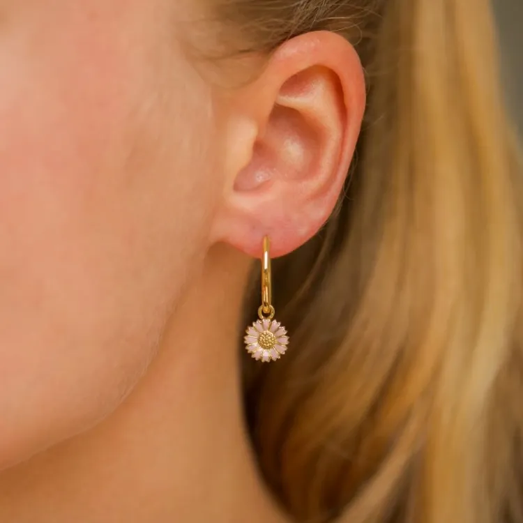 18 mm Marguerite pink Kreole in vergoldetem Silber - Marie