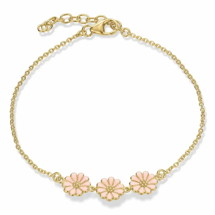 Marguerite rosa Armband aus vergoldetem Sterlingsilber - Maggie