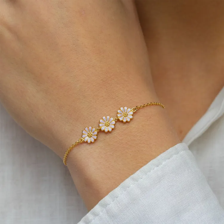 Marguerite violettem Armband aus vergoldetem Sterlingsilber - Maggie