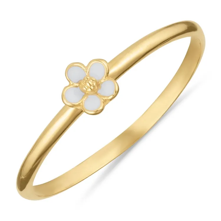4,5 mm Marguerite blauem Ring aus vergoldetem Sterlingsilber - Majse