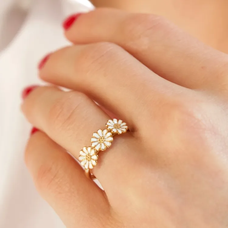Elegant Marguerite Ring aus vergoldetem Sterlingsilber - Maggie