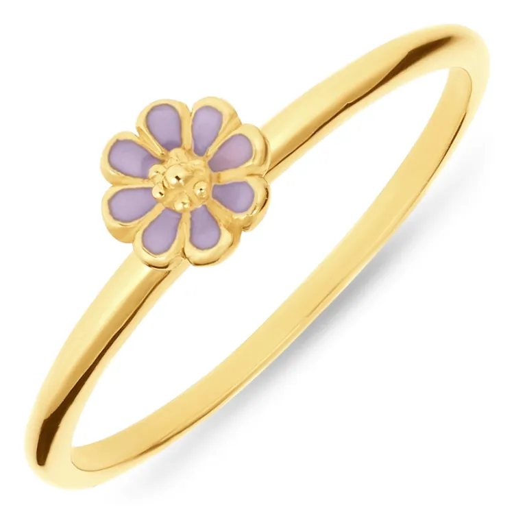 5 mm Marguerite violettem Ring aus vergoldetem Sterlingsilber - Maggie