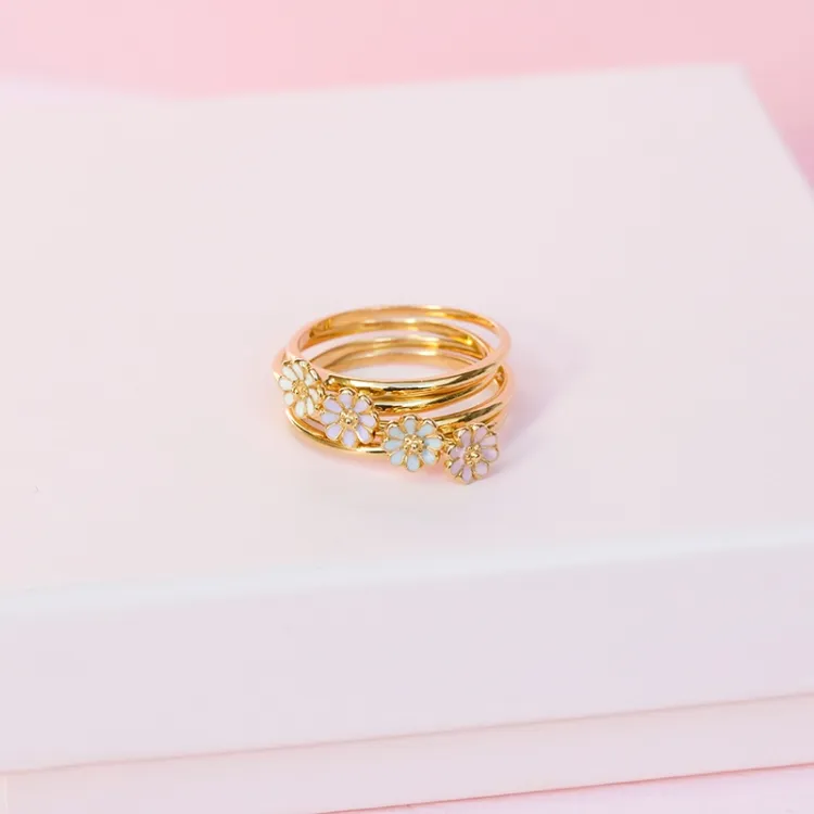 5 mm Marguerite violettem Ring aus vergoldetem Sterlingsilber - Maggie