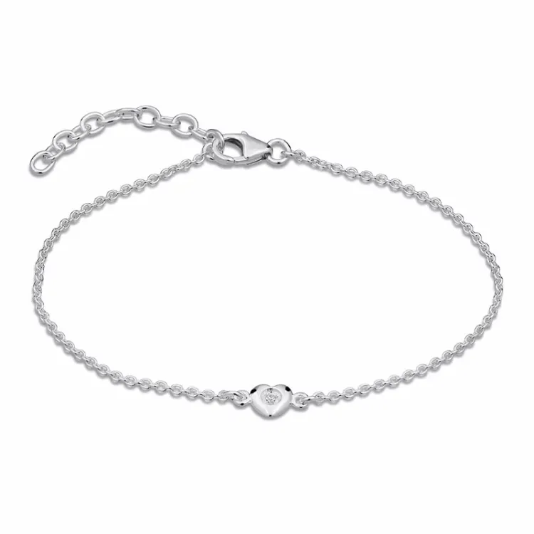 Herz Zirkon Armband aus Silber - Amoré