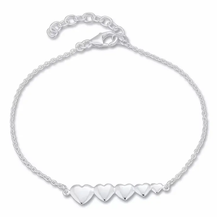 Herz Armband aus Silber und Herzförmiger Anhänger aus Silber