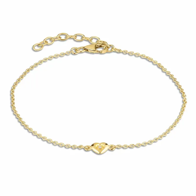 Herz Zirkon Armband aus vergoldetem Sterlingsilber - Amoré