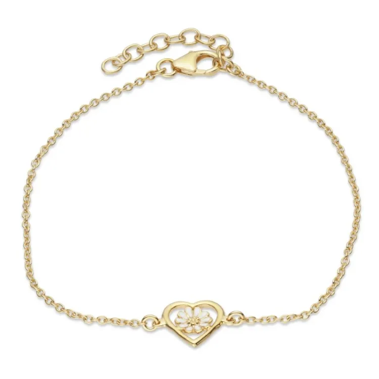 Herz Marguerite Armband aus vergoldetem Sterlingsilber - Maggie
