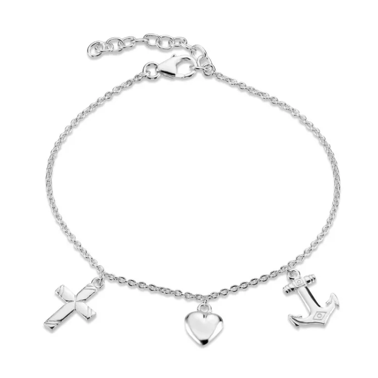 Glaube-Hoffnung-Liebe Armband aus Silber - Amoré