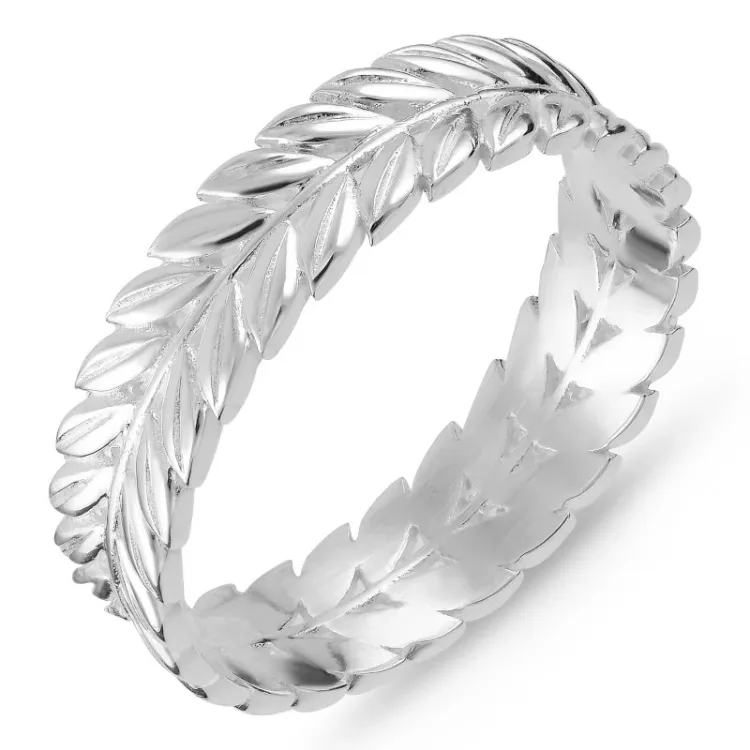 Blatt Ring aus Silber