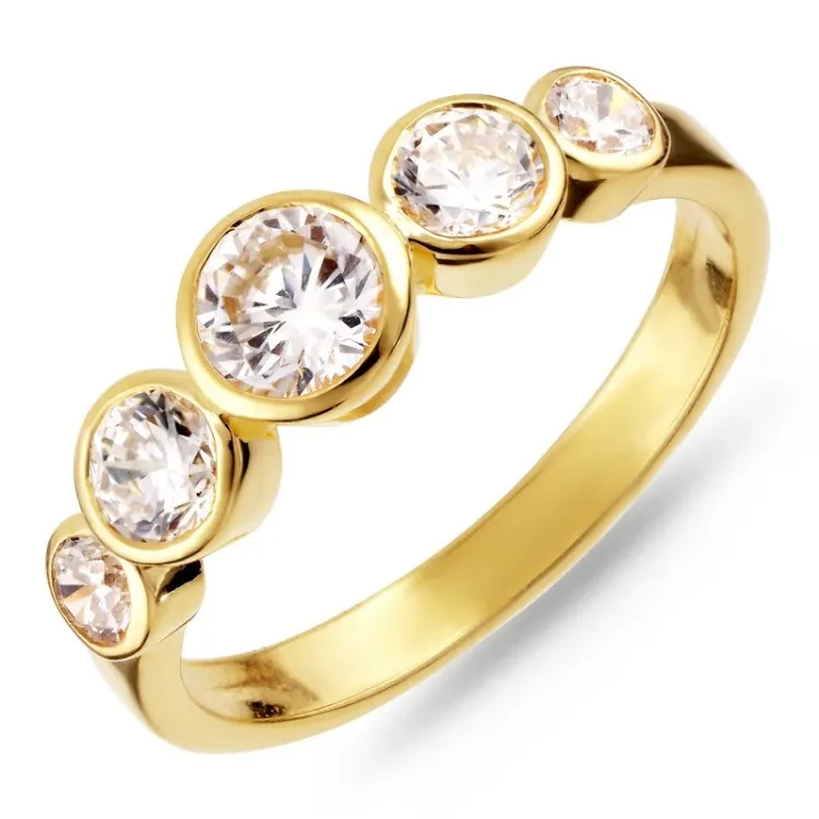 Zirkon Ring aus vergoldetem Sterlingsilber