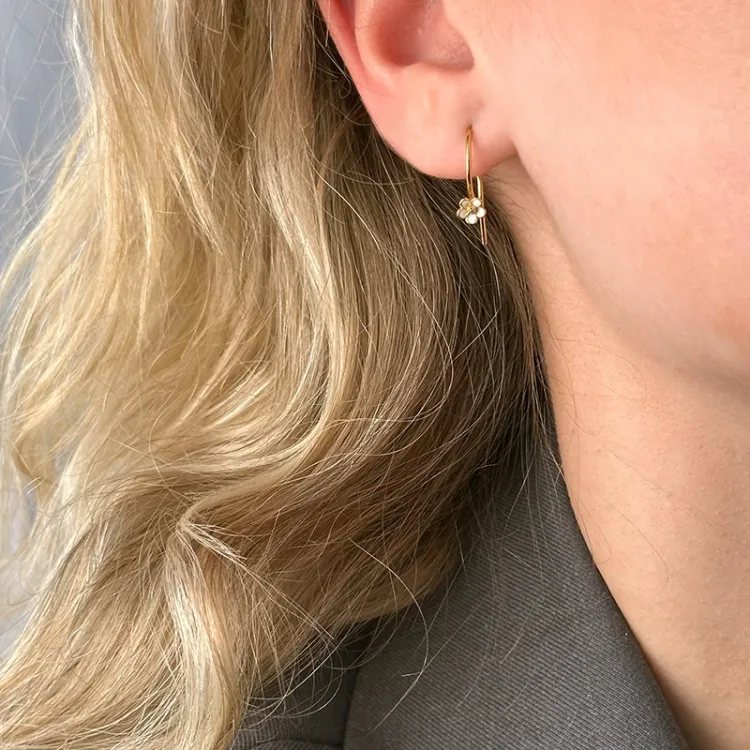 Marguerite Ohrhaken in vergoldetem Silber - Mix & Match