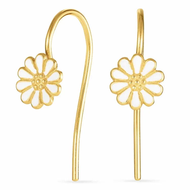 7,5 mm Marguerite Ohrhaken in vergoldetem Silber - Mix & Match