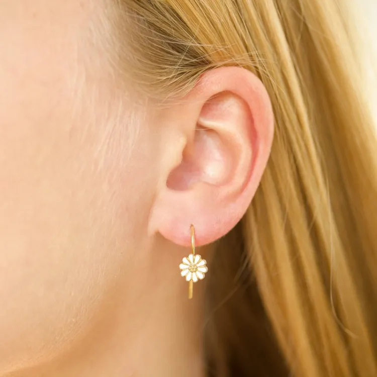 7,5 mm Marguerite Ohrhaken in vergoldetem Silber - Mix & Match