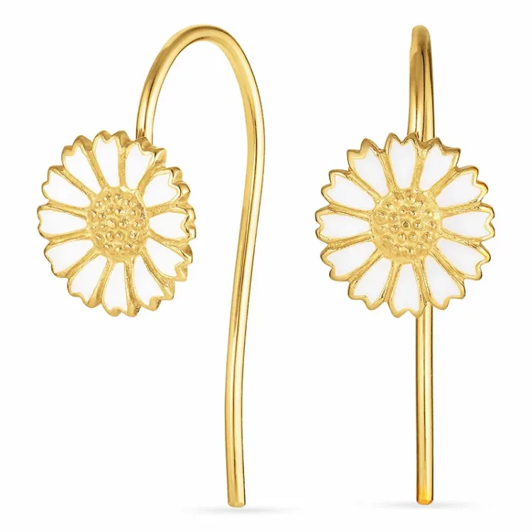 9,5 mm Marguerite Ohrhaken in vergoldetem Silber - Mix & Match