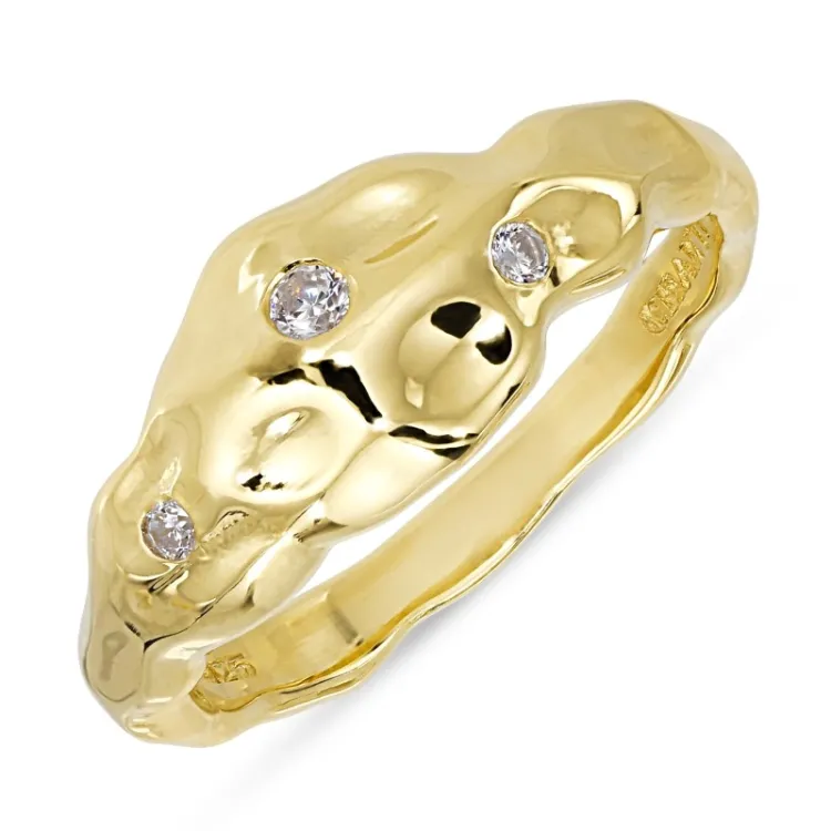 Zirkon Ring aus vergoldetem Sterlingsilber